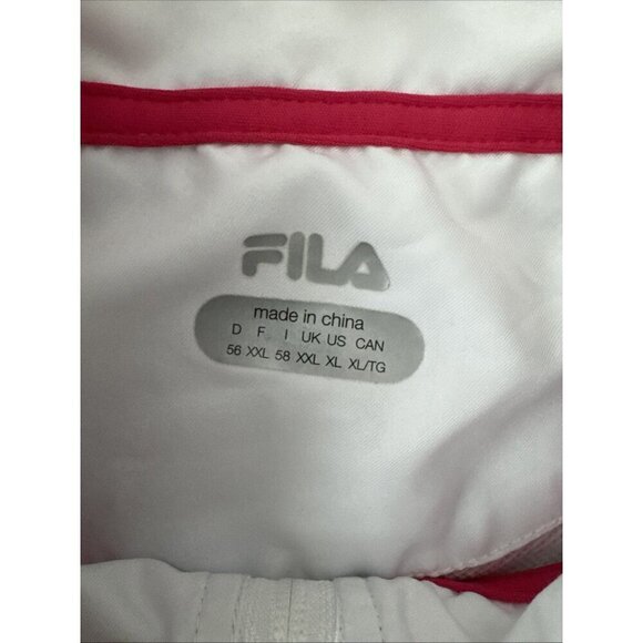 FILA Spellout Men's SONY Open Tennis White Full Zip Jacket Mesh Lined Size XL - Picture 4 of 6